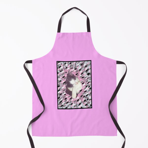 Item preview, Grey and white cat attempting camouflage for a nap time, in a blanket which has pink, black white and grey colours  designed and sold by AnnaBBS.