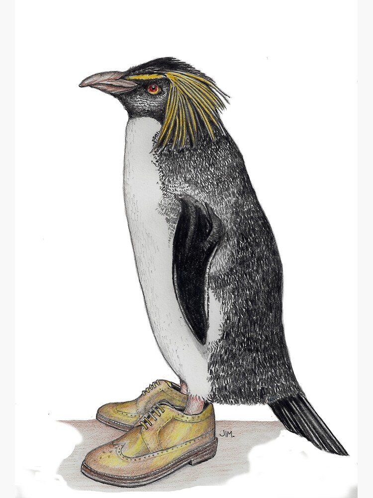 Penguin in gold wingtips by JimsBirds