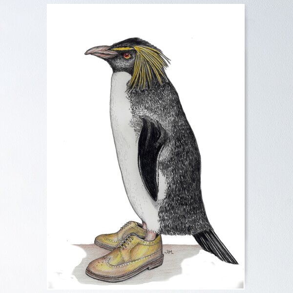 Item preview, Penguin in gold wingtips designed and sold by JimsBirds.