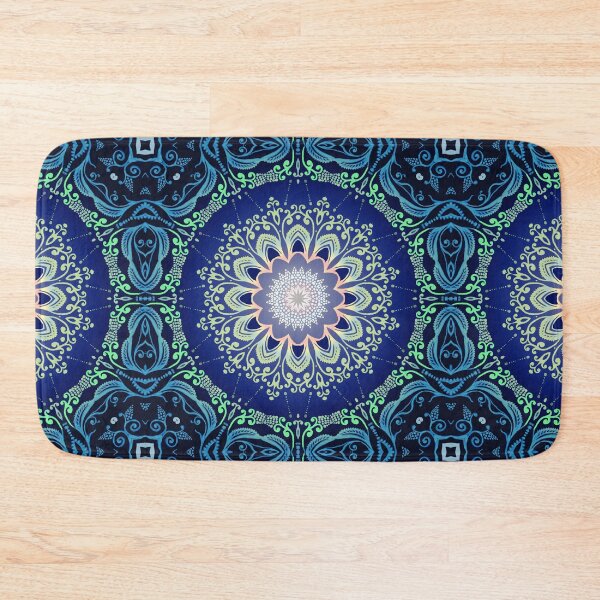 Item preview, blue flowers mandala  designed and sold by MandalaFlowerArt.