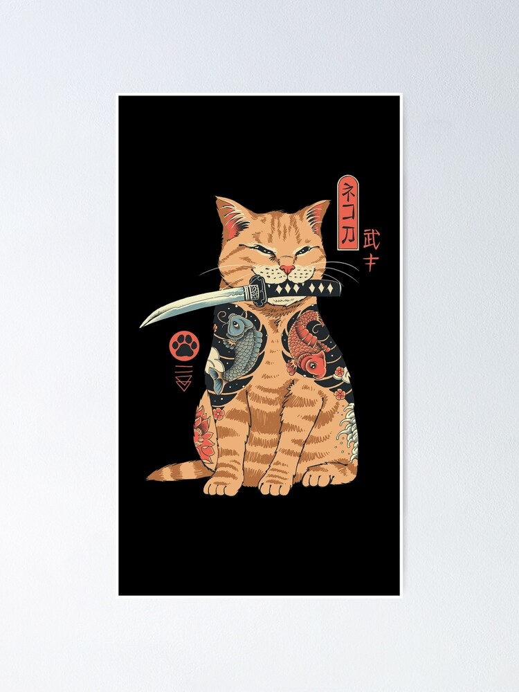 "Yakuza Cat" Poster for Sale by Minotaur101 Redbubble