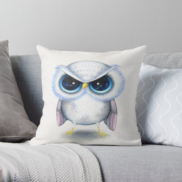 Grumpy Bird Throw Pillow