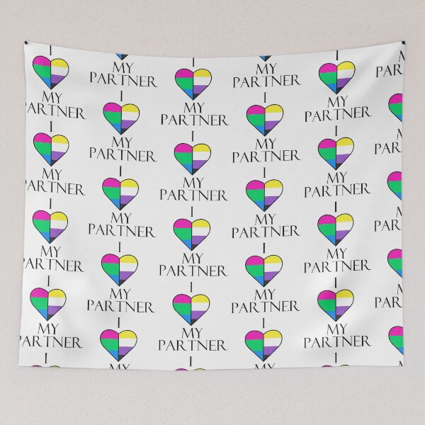 Item preview, I Love My Partner - Poly & Non-Binary Pride Flags designed and sold by Sleeping-Satan.