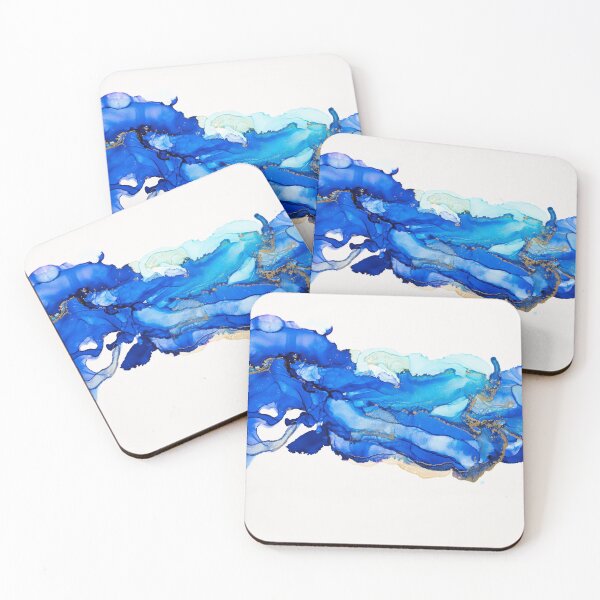 Item preview, The flow of blue abstract ink designed and sold by Ilze Lucero.