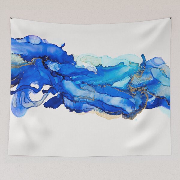 Item preview, The flow of blue abstract ink designed and sold by Ilze Lucero.