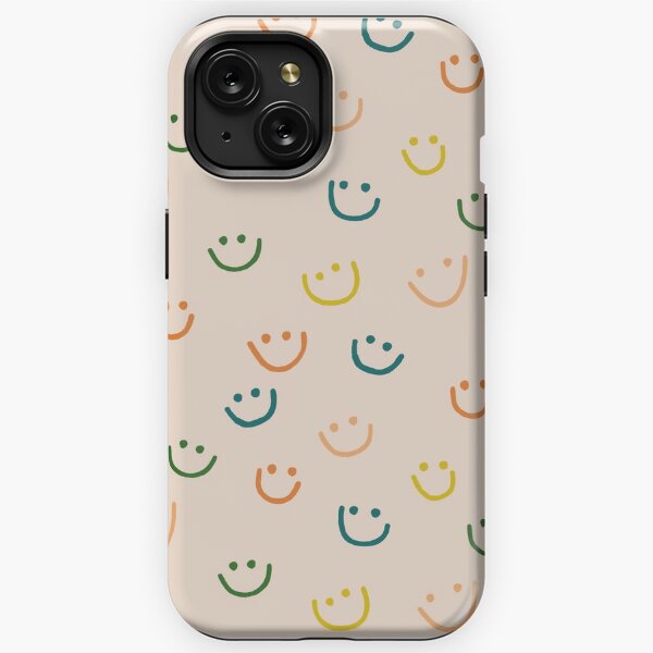 1pc Black & Purple Checked Smiling Face Pattern Phone Case