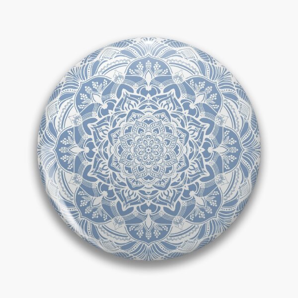 Item preview, white winter mandala pattern designed and sold by MandalaFlowerArt.