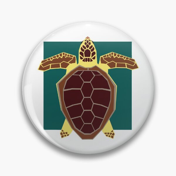 Item preview, Loggerhead Sea Turtle Geometric Art with Dark Green Square designed and sold by WildByNature.