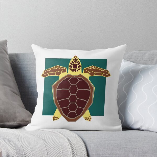 Item preview, Loggerhead Sea Turtle Geometric Art with Dark Green Square designed and sold by WildByNature.
