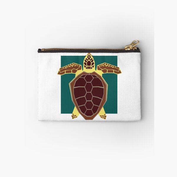Item preview, Loggerhead Sea Turtle Geometric Art with Dark Green Square designed and sold by WildByNature.