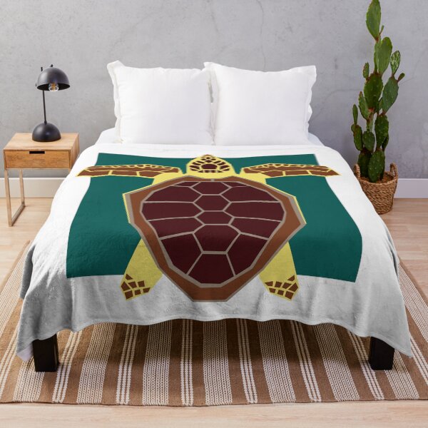 Item preview, Loggerhead Sea Turtle Geometric Art with Dark Green Square designed and sold by WildByNature.