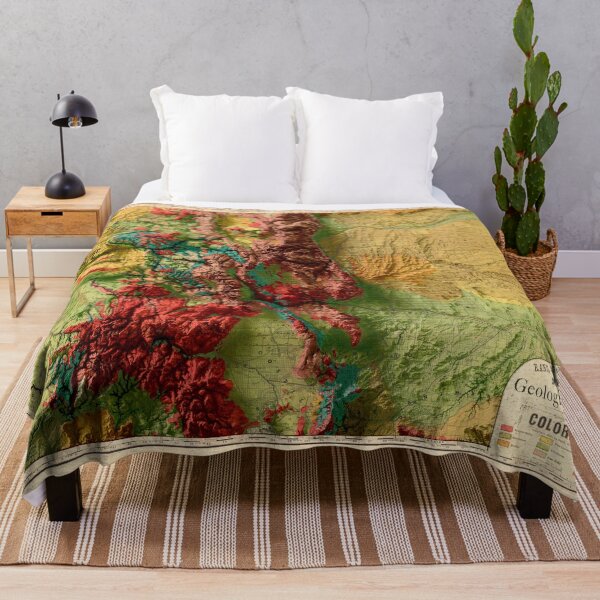 Item preview, 1880 Geological Relief Map of Colorado digitally-rendered designed and sold by ThinkAboutMaps.