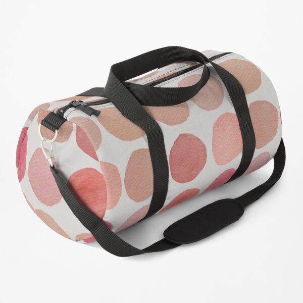 Soothing Hand Painted Pink Coral Watercolor Organic Circles Warm Colors Duffle Bag