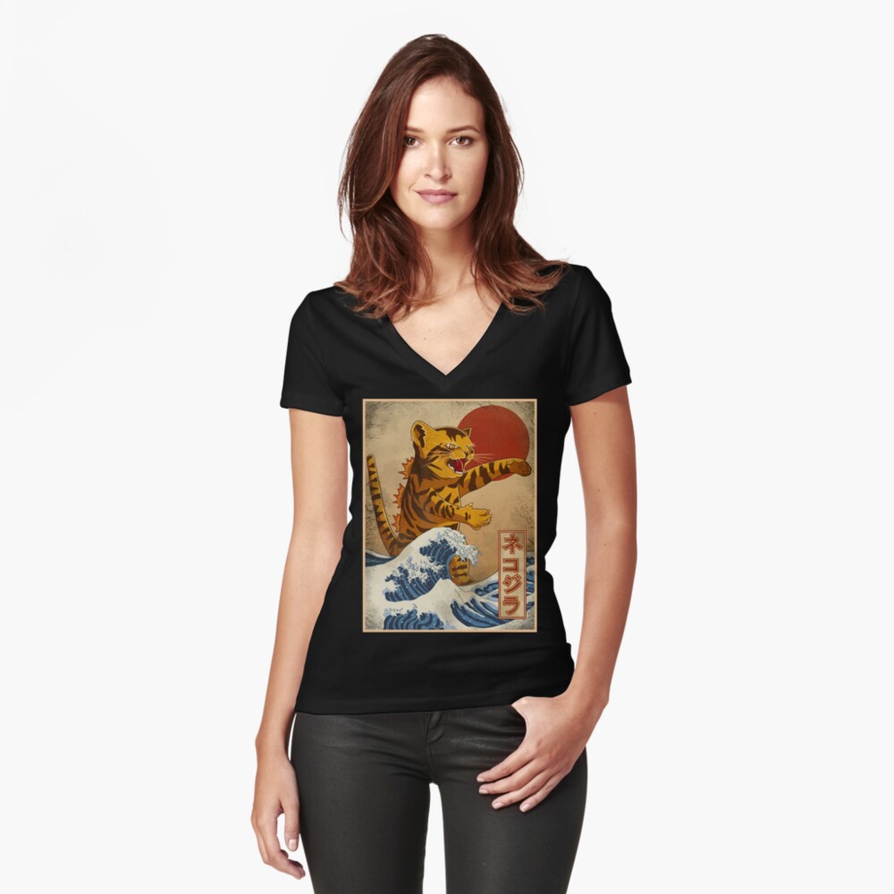 Item preview, Fitted V-Neck T-Shirt designed and sold by gomskyartstudio.