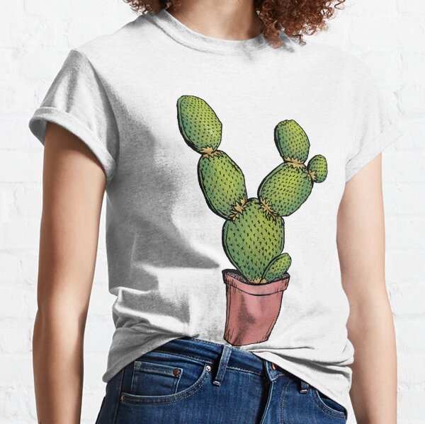 Lovely Cactus Drawing Vibrant Character Classic T-Shirt