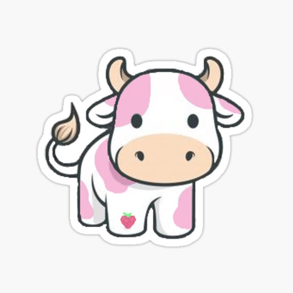 Strawberry Cow Aesthetic Stickers - maryandbendy