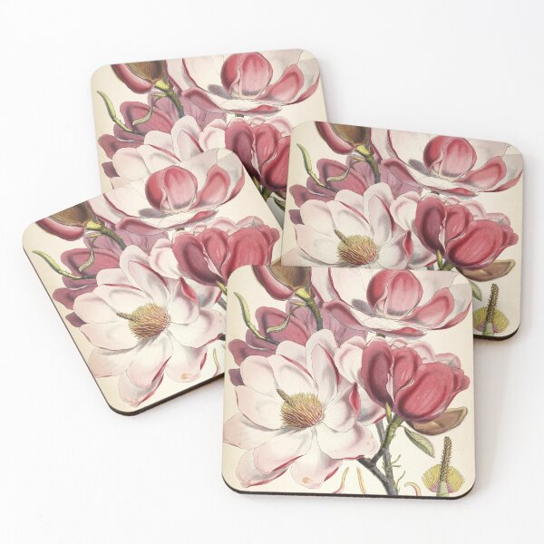 Item preview, Vintage Magnolia Campbellii - pink flower painting - floral print designed and sold by Flip & Flop.