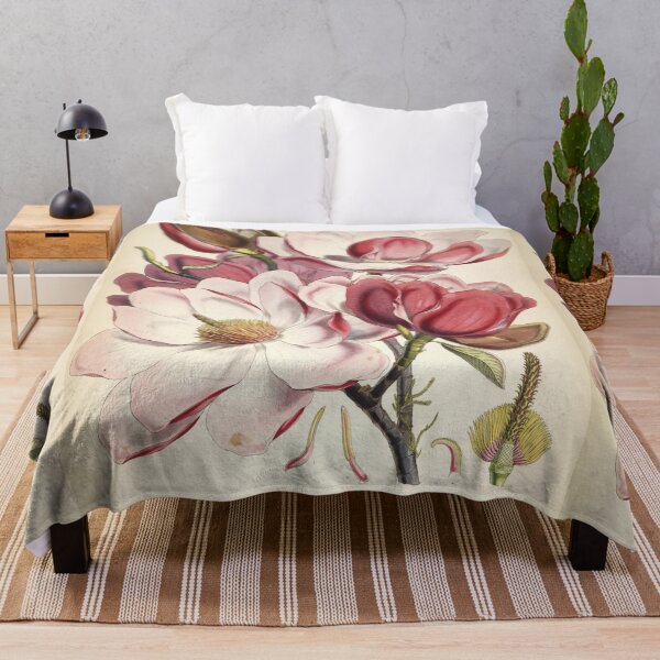 Item preview, Vintage Magnolia Campbellii - pink flower painting - floral print designed and sold by Flip & Flop.