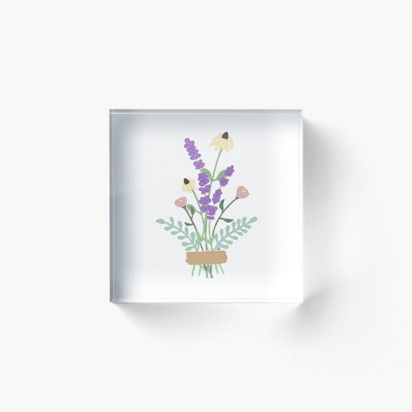 Wildflower Bouquet Acrylic Block