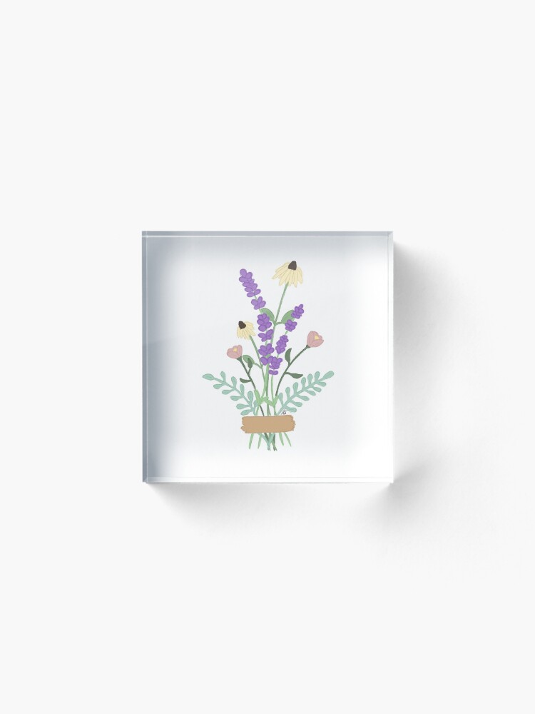 Alternate view of Wildflower Bouquet Acrylic Block