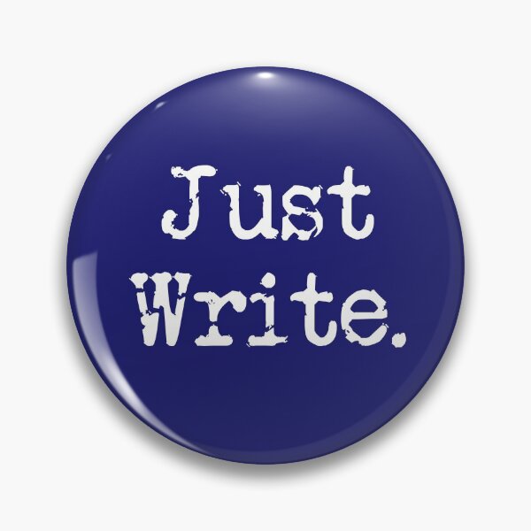 Item preview, Just Write. Vertical White Type Midnight Blue designed and sold by TeaRoseWriter.