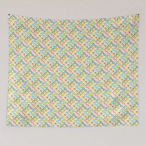 Item preview, Summer Sunglasses Pattern, Pale Yellow Background designed and sold by brittlouise.