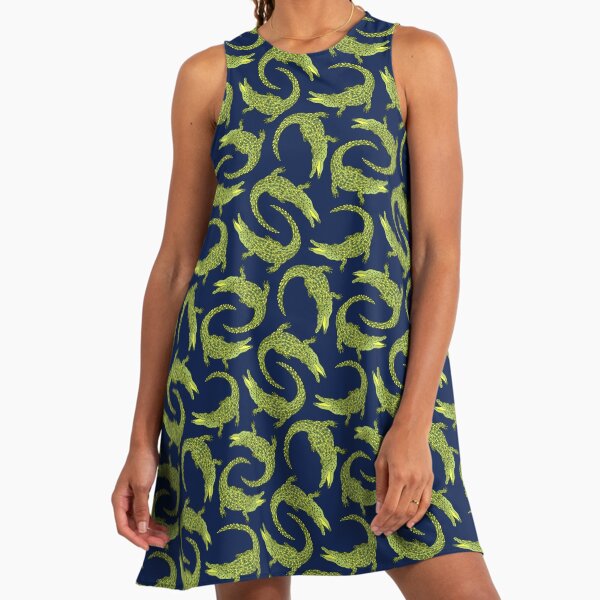 green crocodile print dress Designer Long Dress For Women | High Low Ruffle Dress