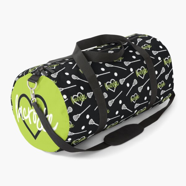 Item preview, Lime Green on Black Lacrosse Sticks and Hearts Pattern designed and sold by Susan Says.