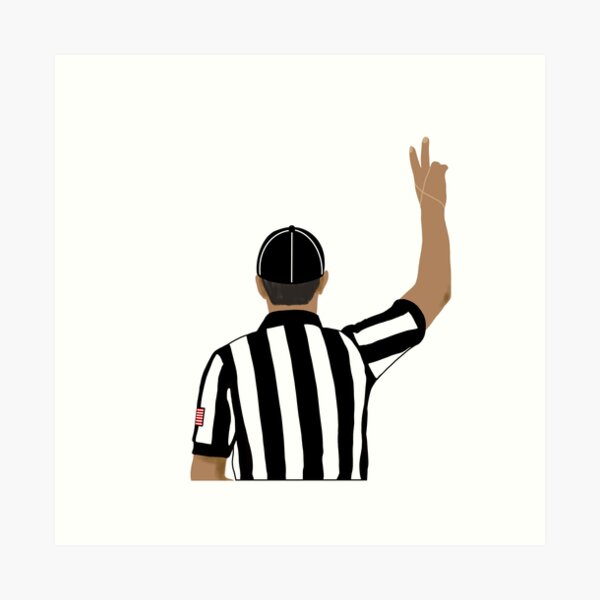 American football referee throwing yellow flag silhouette. American football  referee gestures in silhouette on white