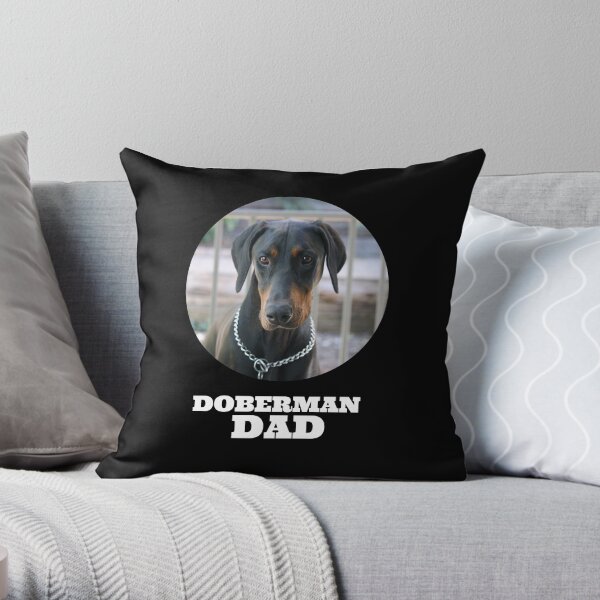 Doberman Dad Throw Pillow