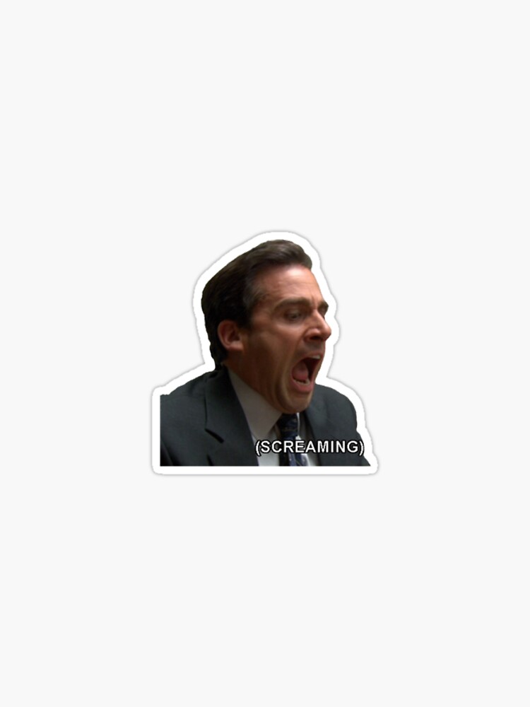 Michael Scott Screaming The Office Sticker For Sale By Juliasweetnam Redbubble