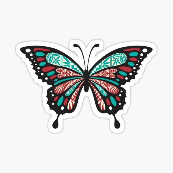 Sticker autocollant papillon tribal en vinyle