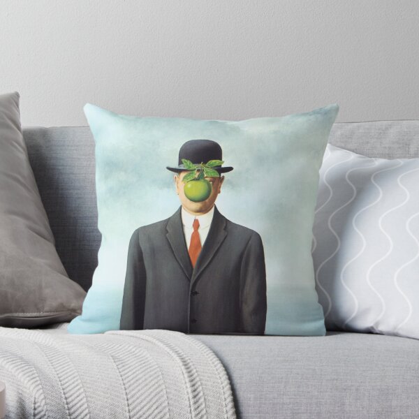 Magritte's "The Son of Man" Throw Pillow