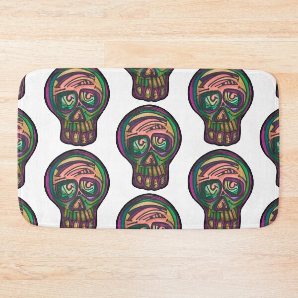 Item preview, Thoughtful solo skull in pink and purple  designed and sold by theclecticfunk.