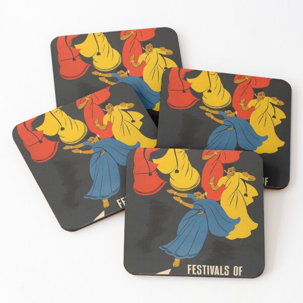 Item preview, Festivals of India vintage travel poster designed and sold by stickart-marek.