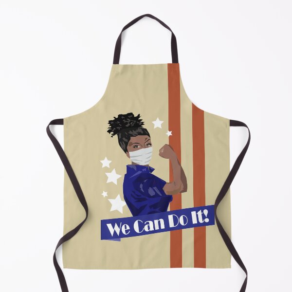 Item preview, We Can Do It Retro Black Rosie the Riveter African American woman with Face Mask designed and sold by Michelle Sarah.