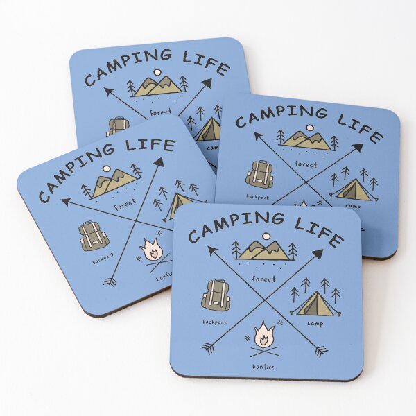 Item preview, CAMPING LIFE, FOREST, CAMP, BACKPACK, BONFIRE designed and sold by artdesignforyou.
