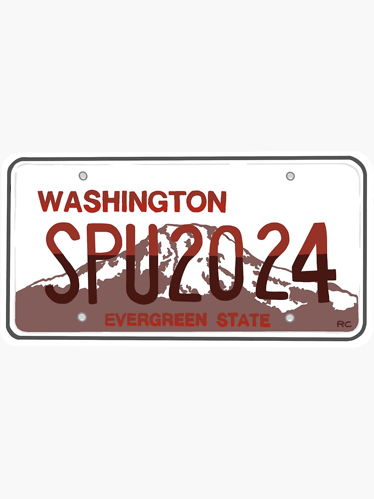 "Seattle Pacific (SPU) 2024 License Plate (Monotone)" Sticker for Sale