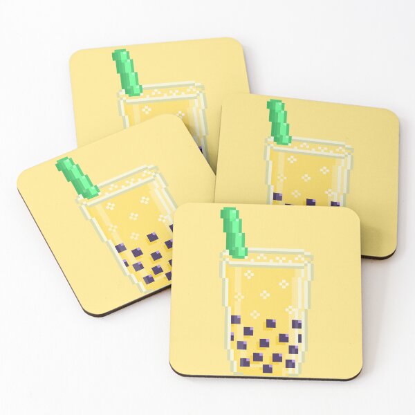 Item preview, Pixel Art Yellow Mango Bubble Tea With Green Straw designed and sold by jadefyre.