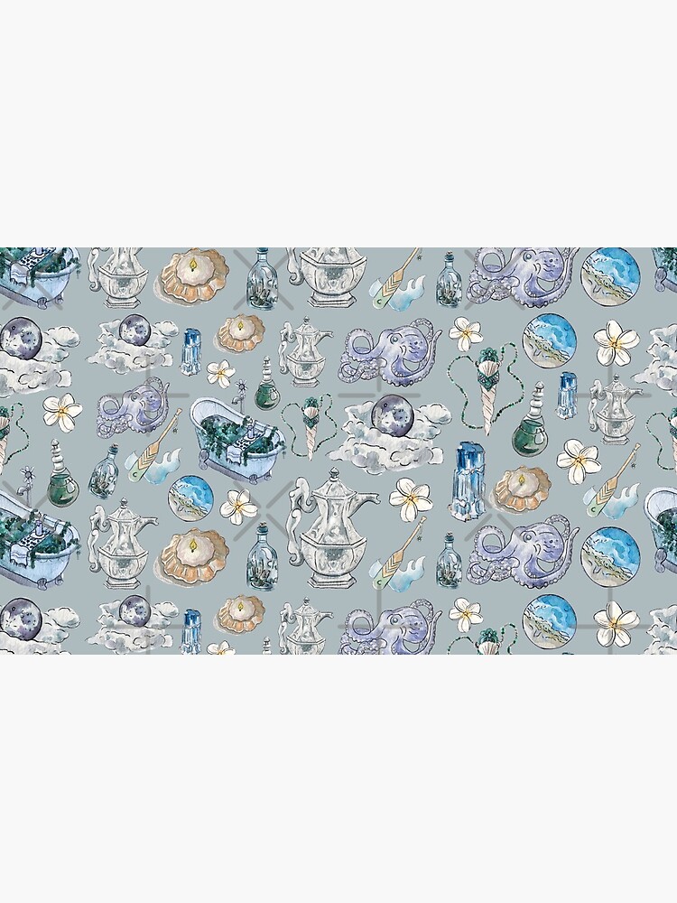 Sea Witch Pattern - Wrap Around with Grey Background by WitchofWhimsy