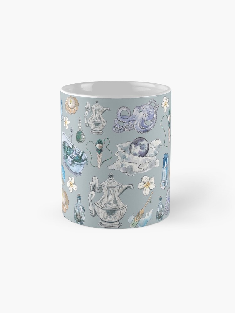 Alternate view of Sea Witch Pattern - Wrap Around with Grey Background Mug