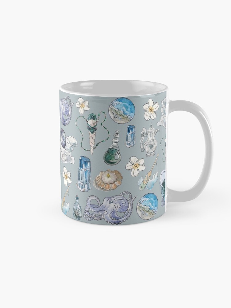 Alternate view of Sea Witch Pattern - Wrap Around with Grey Background Mug