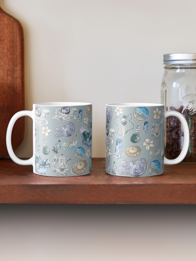 Alternate view of Sea Witch Pattern - Wrap Around with Grey Background Mug