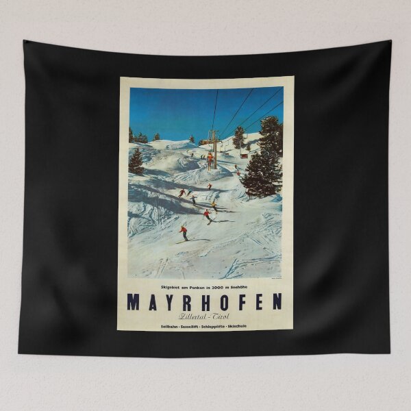 Item preview, Mayrhofen vintage travel poster designed and sold by stickart-marek.
