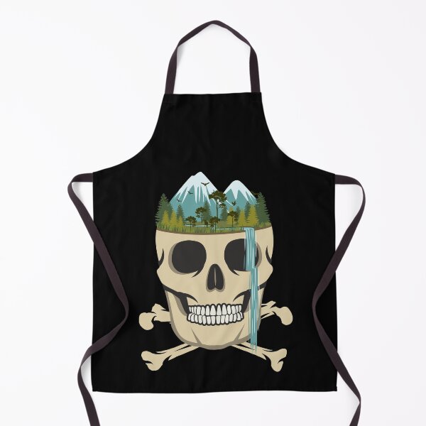 Item preview, Calavera, huesos cruzados, cascada, bosque, campista, pasión por los viajes, aire libre, montañas, boy scout, bosque, pirata, idea de regalo de viaje designed and sold by SimonGs.