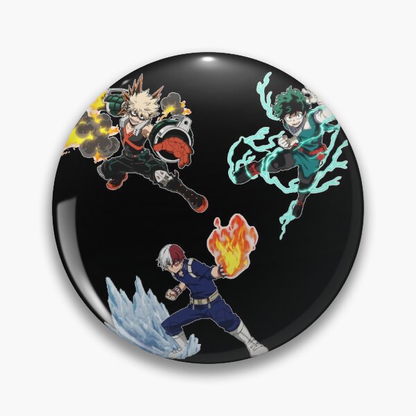 boku no hero academia - les trois gros plans d'action Badge