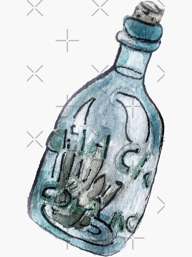 Blue Embossed Glass Jar in Watercolor by WitchofWhimsy