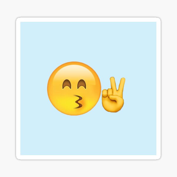 Awkward Peace Sign Emoji Sticker Sticker By Leahthanh Redbubble 5867