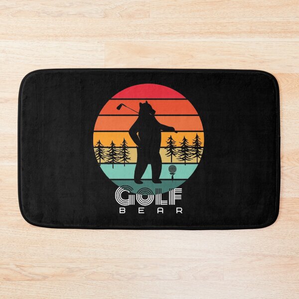 Item preview, Golf Bear Silhouette on a Retro Sunset  designed and sold by Michelle  Brewster.