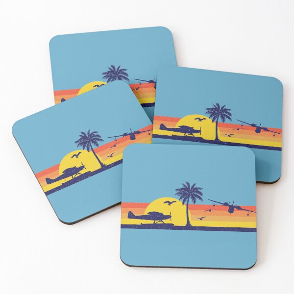 Item preview, Retro 80s Seaplane Scene with Twin designed and sold by NeckNech.